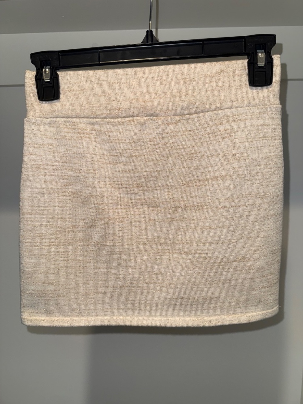 Windsor Cream & Gold Shimmer Bodycon Mini Skirt Size Small